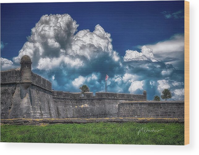 St Augustine Wood Print featuring the photograph Fortified Clouds by Joseph Desiderio