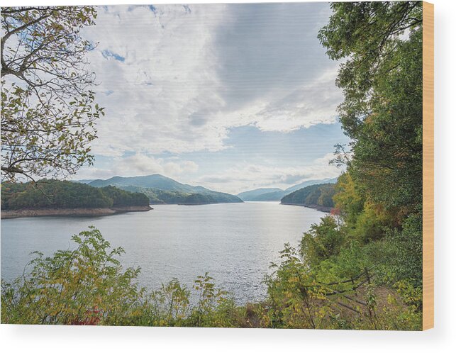 Clouds Wood Print featuring the photograph Framed Mountain Lake by Joe Leone