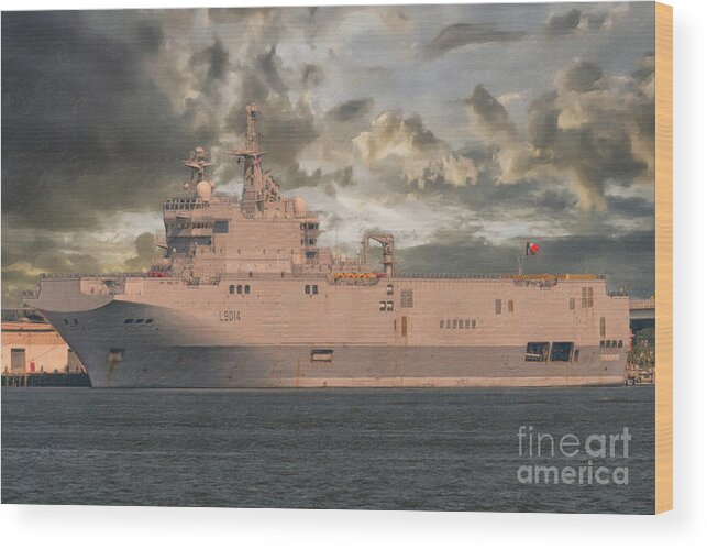 Tonnerre L9014 Wood Print featuring the painting French Navy - L9014 Tonnerre by Dale Powell