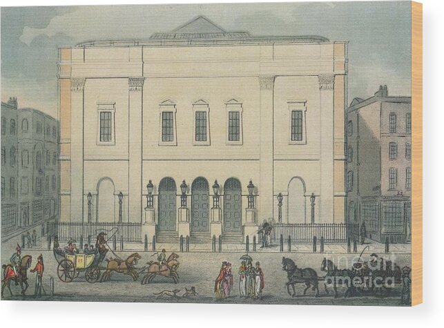 Royalty Wood Print featuring the drawing Front View Of The Theatre Royal Drury by Print Collector
