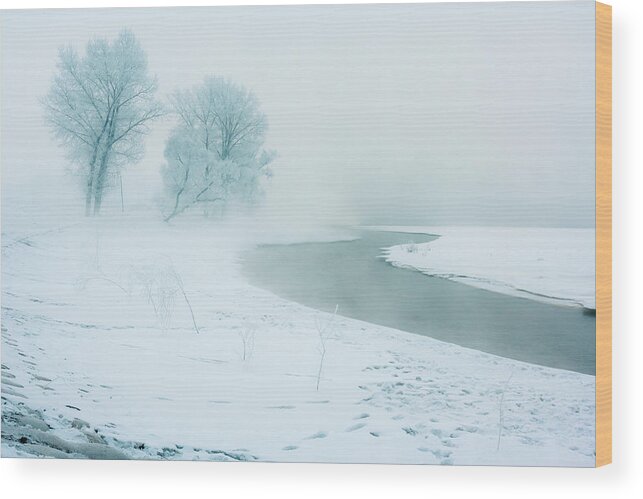 Tranquility Wood Print featuring the photograph Frozen River by Samuel's Photograph