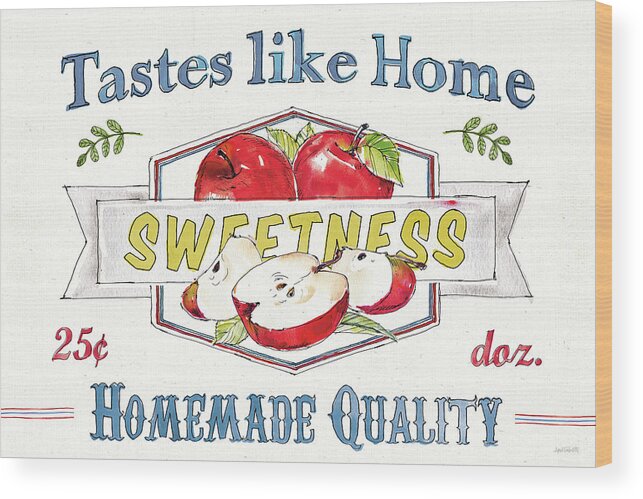 Advertisements Wood Print featuring the painting Fruit Stand I by Anne Tavoletti