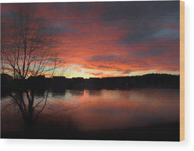 Sunrise Wood Print featuring the digital art Given Half a Chance by Jim Ford