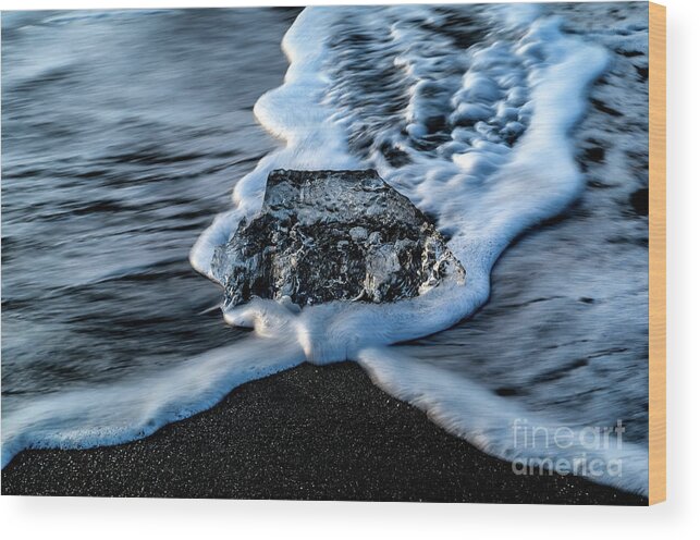 Glacial Beach Ice 3 Wood Print featuring the photograph Glacial Beach Ice 3 by M G Whittingham