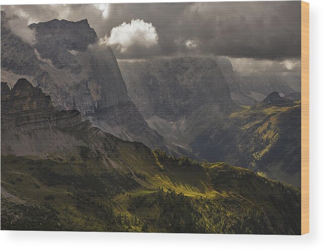 Landscape Wood Print featuring the photograph Glimpse Of Light by Nina Pauli