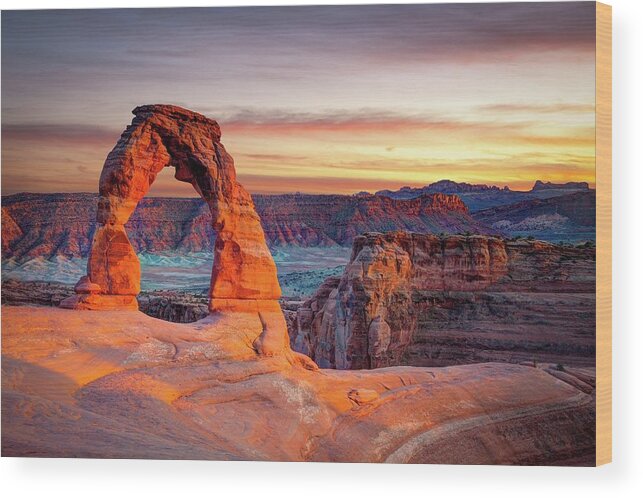 Scenics Wood Print featuring the photograph Glowing Arch by Mark Brodkin Photography
