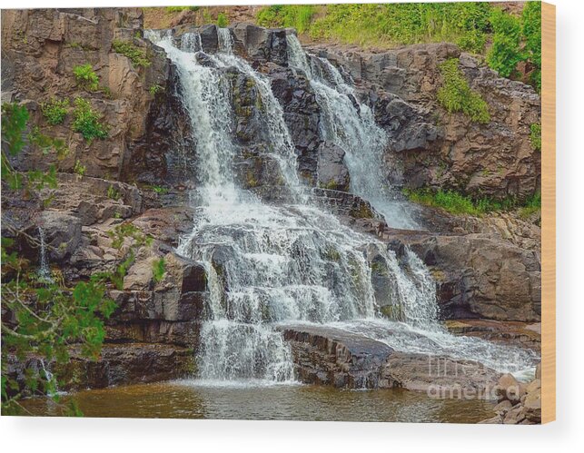 Waterfalls Wood Print featuring the photograph Gooseberry Falls by Susan Rydberg