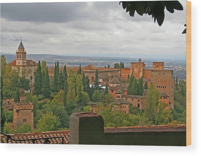 Granada Wood Print featuring the photograph Granada, Spain - Alhambra by Richard Krebs