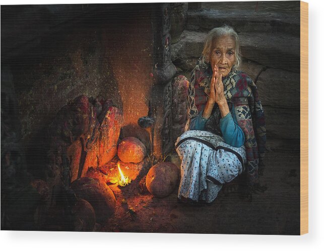 Nepal Wood Print featuring the photograph Gratitude by Ali Khataw