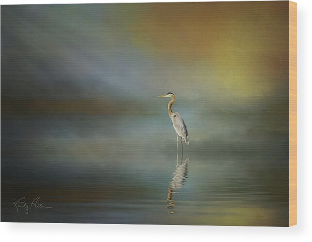 Great Blue Heron Wood Print featuring the photograph Great Blue Heron by Randall Allen