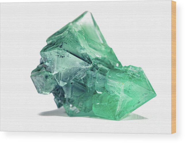Green Wood Print featuring the photograph Green Mineral by Wladimir Bulgar/science Photo Library