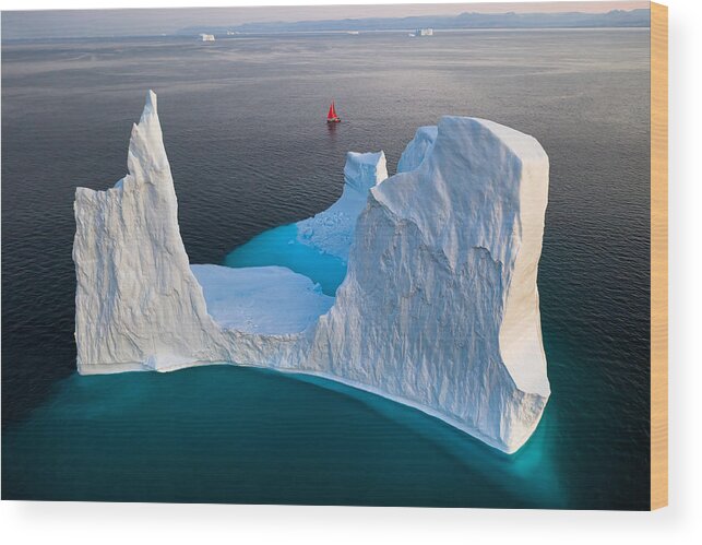 Drone Wood Print featuring the photograph Greenland by Gerald Macua