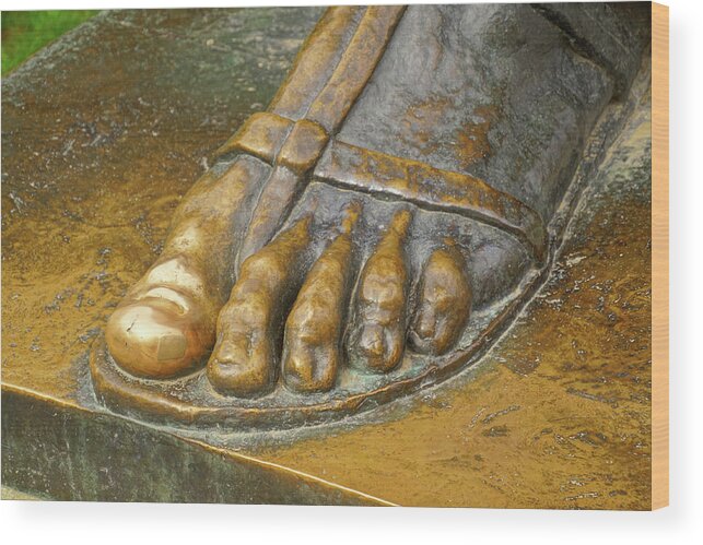 Croatia Wood Print featuring the photograph Grgur Ninski big toe rubbed shiny by Steve Estvanik