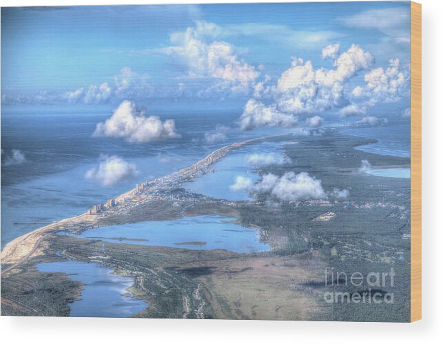 Gulf Shores Wood Print featuring the photograph Gulf Shores-5094-tm by Gulf Coast Aerials -