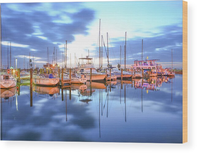 Boats Wood Print featuring the photograph Harbor Blues by Christopher Rice