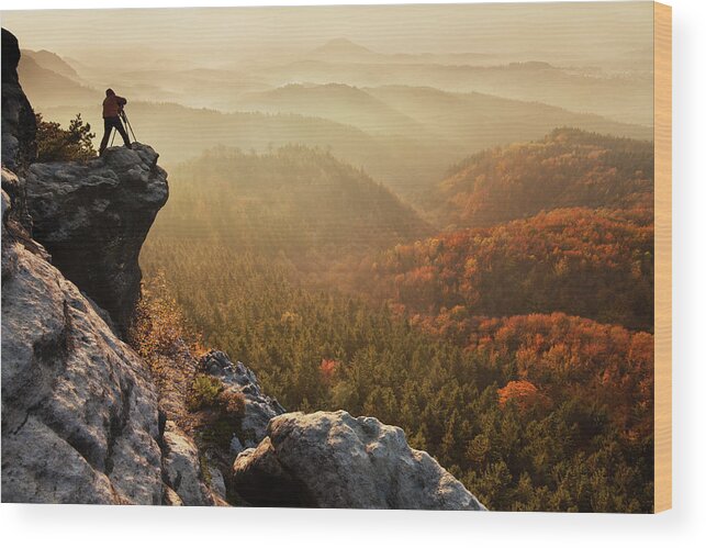 Bohemian Wood Print featuring the photograph Hazy Morning by Daniel ?e?icha