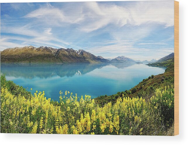 Tranquility Wood Print featuring the photograph Heavenly Reflection, Lake Wakatipu by Atomiczen