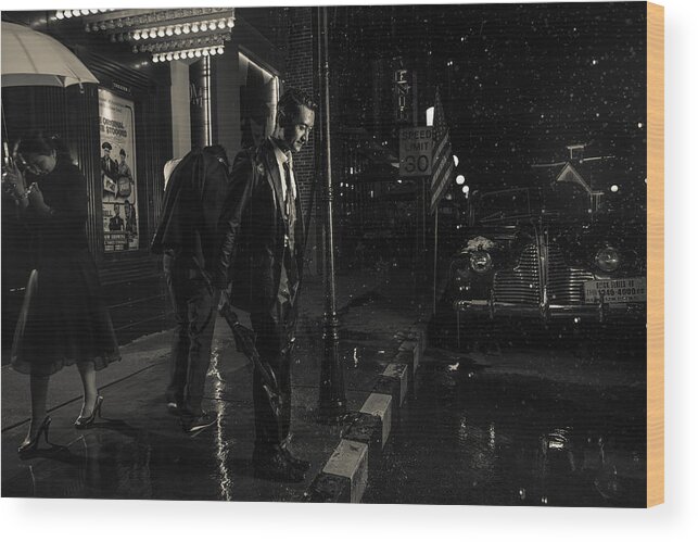 Night Wood Print featuring the photograph Here's That Rainy Day by Kevin Geraldo Stefanus