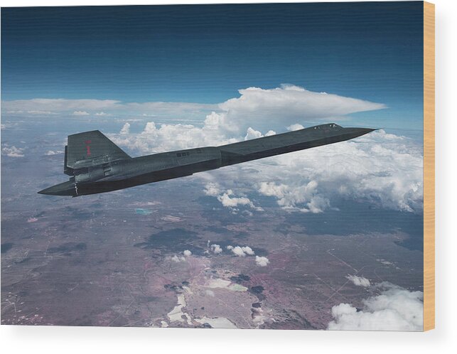Lockheed Skunk Works Wood Print featuring the mixed media High Speed Reconnaissance by Erik Simonsen