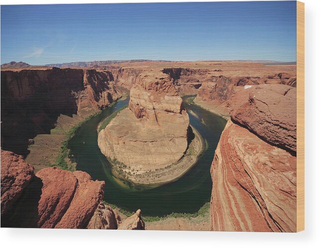Scenics Wood Print featuring the photograph Horseshoe Bend And Colorado River by Guy Vanderelst