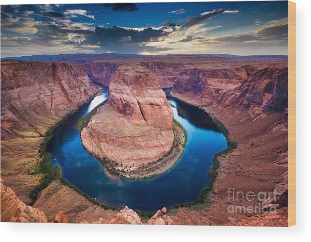 Usa Wood Print featuring the photograph Horseshoe Bend Canyon And Colorado by Ronnybas Frimages