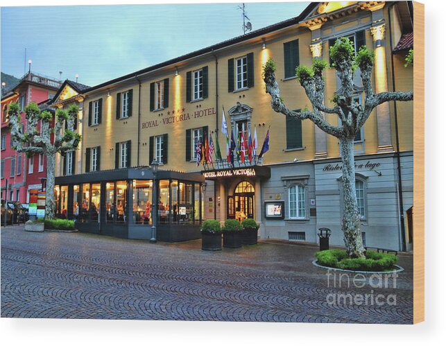 Hotel Wood Print featuring the photograph Hotel Royal Victoria Lake Como 8105 by Jack Schultz