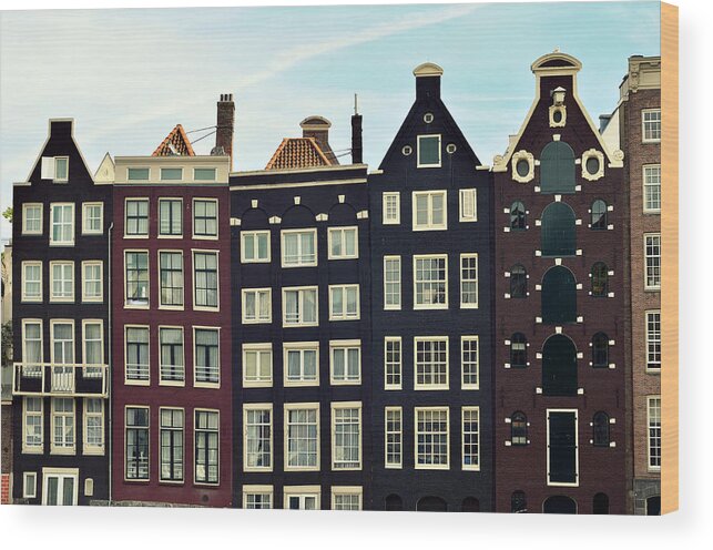 North Holland Wood Print featuring the photograph Houses In Amsterdam, Netherlands by Photo By Ira Heuvelman-dobrolyubova