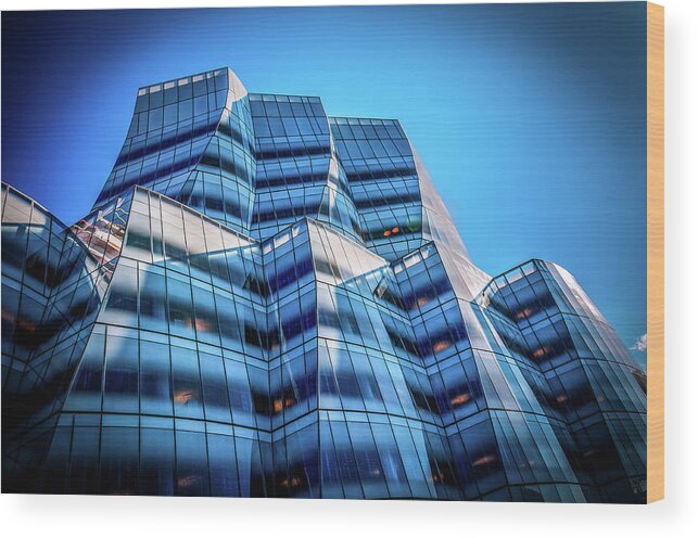 Building Wood Print featuring the photograph IAC Frank Gehry Building by Louis Dallara