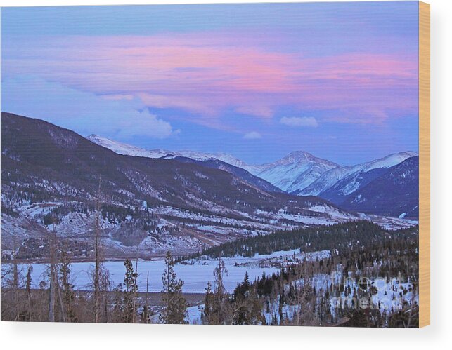 Colorado Wood Print featuring the photograph Ice Pink Clouds by Paula Guttilla