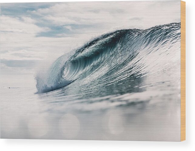 Oceans Wood Print featuring the photograph Ideal Ocean Wave. Breaking Barrel Wave by Artem Firsov