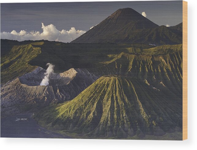 Volcano Wood Print featuring the photograph In The Shadow Of The Gods by Karsten Wrobel