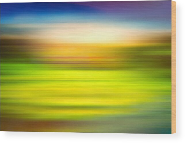India Wood Print featuring the photograph India Colors - Abstract Rural Panorama by Stefano Senise