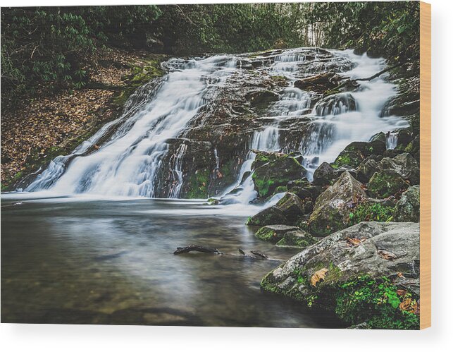 Great Smoky Mountains National Park Wood Print featuring the photograph Indian Creek Falls by Mati Krimerman