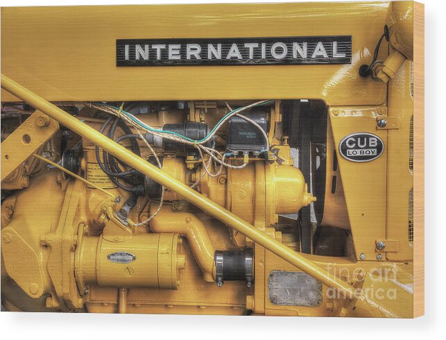 Tractor Wood Print featuring the photograph International Cub Engine by Mike Eingle
