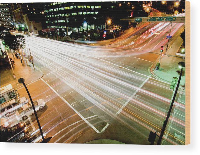 Working Wood Print featuring the photograph Intersection by Adamkaz