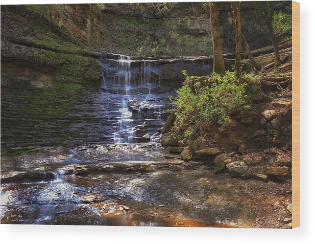Waterfall Wood Print featuring the photograph Jackson Falls - Natchez Trace by Susan Rissi Tregoning
