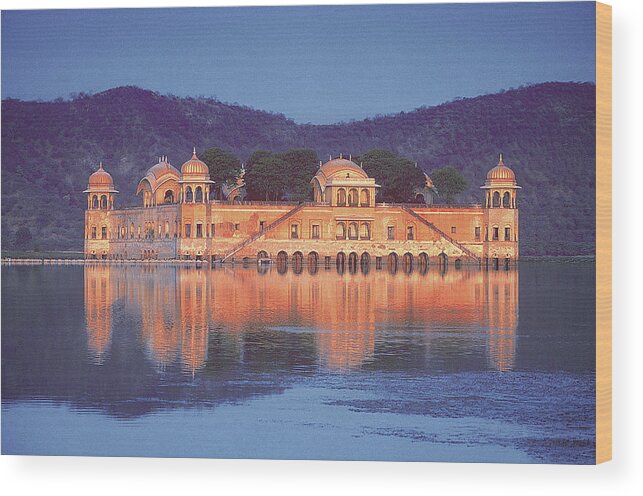 Built Structure Wood Print featuring the photograph Jal Mahal, Jaipur, India by Michael Busselle