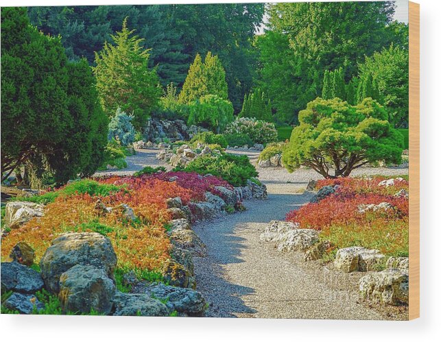Japanese Garden Wood Print featuring the photograph Japanese Garden by Susan Rydberg