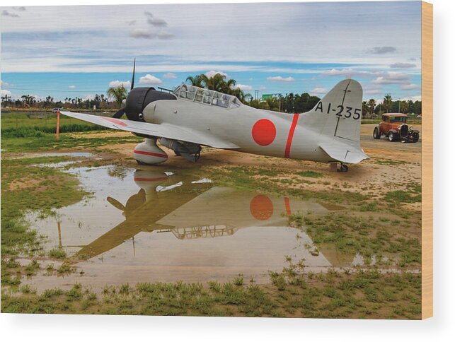 Zero Plane Wood Print featuring the photograph Japanese Mitsubishi Zero Plane by Norma Brandsberg