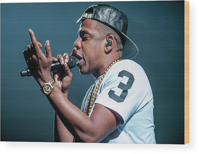 People Wood Print featuring the photograph Jay Z Performs At O2 Arena In London by Neil Lupin