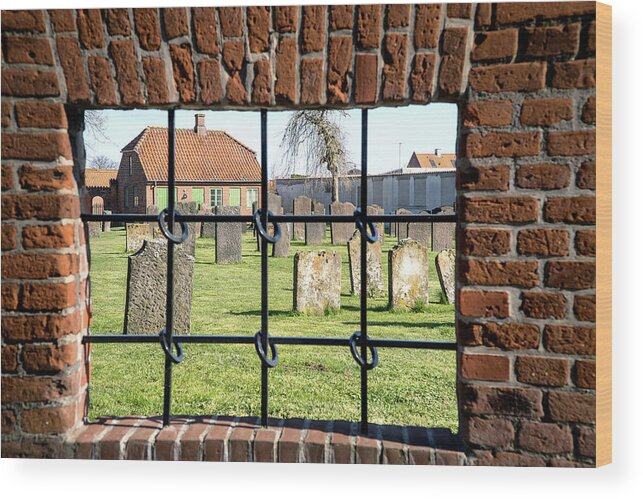 Jewish Wood Print featuring the photograph Jewish Cemetary, Fredericia, Denmark by Phil Cardamone