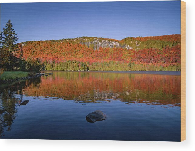 Jobs Pond Wood Print featuring the photograph Jobs Pond Reflection by Tim Kirchoff