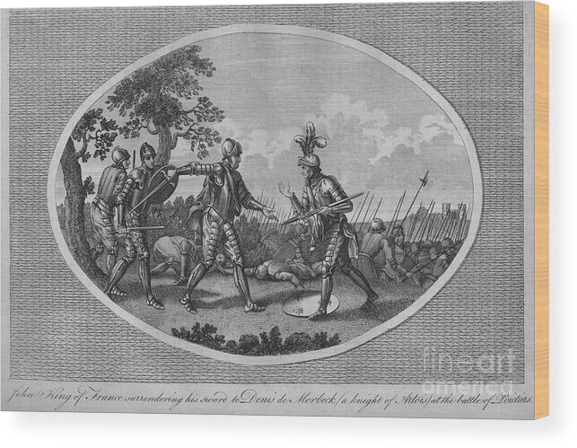 Engraving Wood Print featuring the drawing John II Of France Surrendering by Print Collector