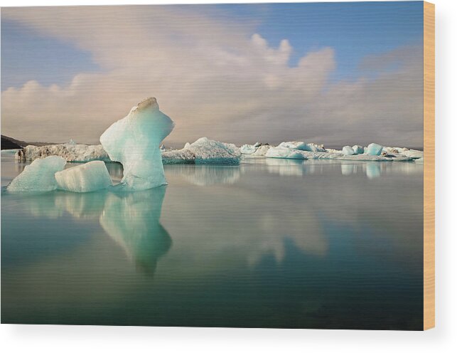 Scenics Wood Print featuring the photograph Jokulsarlon Glacier Lagoon Icebergs by Stealing Beauty Photography