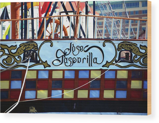 Jose Gasparilla Wood Print featuring the photograph Jose Gasparilla's stern by David Lee Thompson