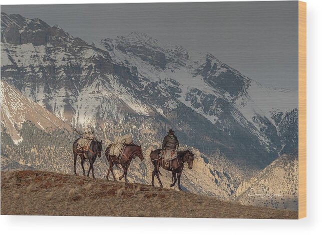Cowboy Wood Print featuring the photograph Journey Through the Wilderness by Pam DeCamp