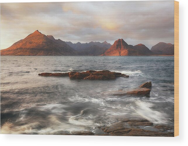 Elgol Wood Print featuring the photograph Late afternoon - Elgol by Grant Glendinning
