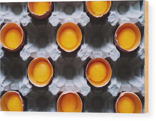 Eggs Wood Print featuring the photograph #keepdistance by Aleksandrova Karina