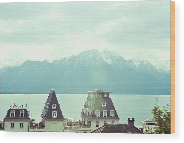 Scenics Wood Print featuring the photograph Lake Geneva, Lausanne, Switzerland by Chrispecoraro