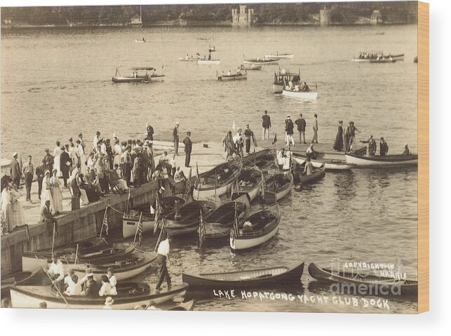 Lake Wood Print featuring the photograph Lake Hopatcong Yacht Club Dock - 1910 by Mark Miller